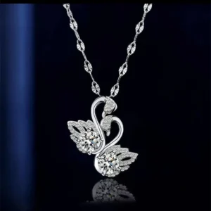 New 925 Sterling Silver Necklace Moissanite Pendant Simple for Women Noble Wedding Jewelry Fine Fashion Accessories Party Gift