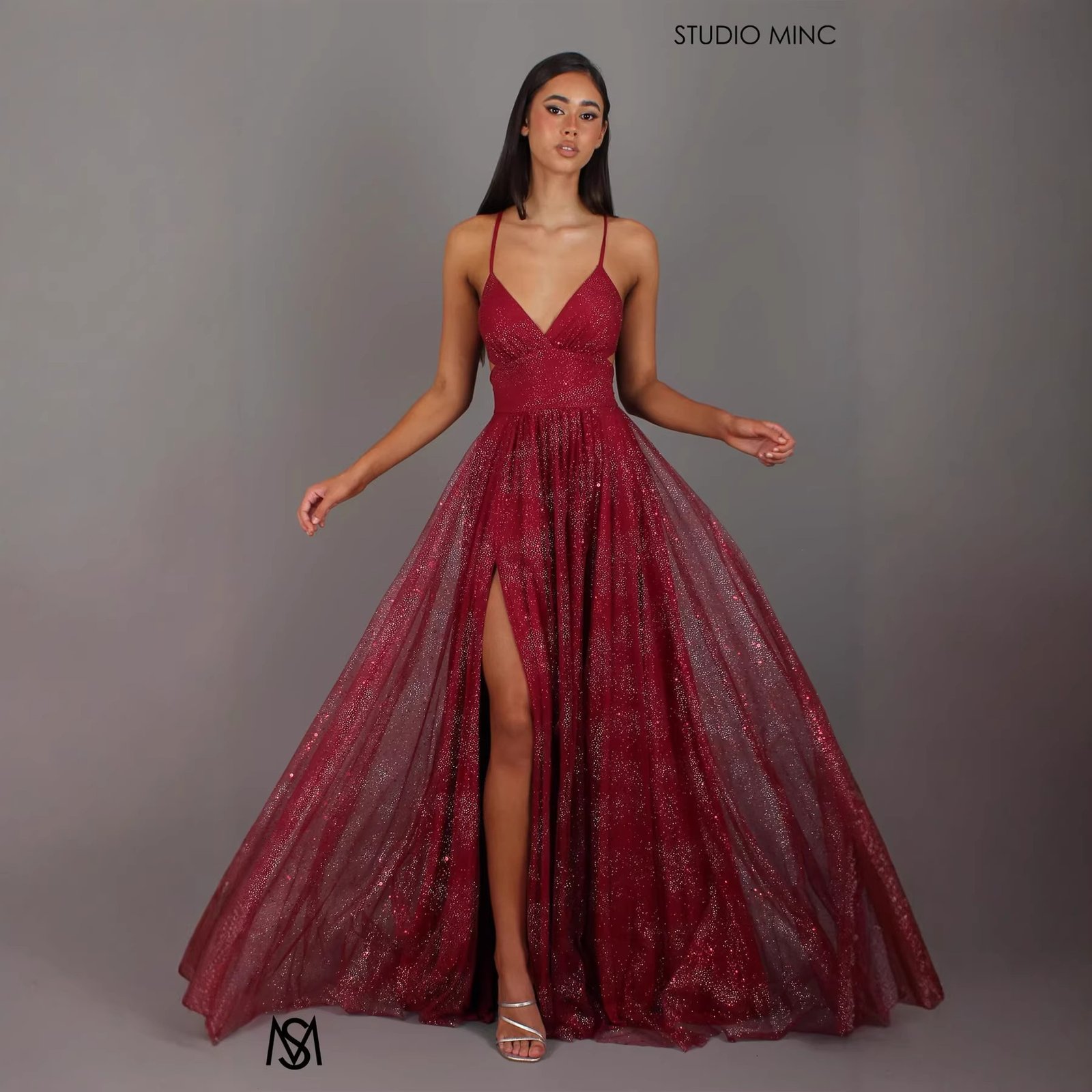 Elegant Womens V-neck Sleeveless Strapless Dress With A Flared Hem High Waist Split Women Long Dresses Party Dress - Image 2